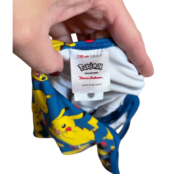 Hanna Andersson Pokemon Pikachu Swimsuit Girls 6-7 120cm One Piece Swimsuit - Picture 3 of 4